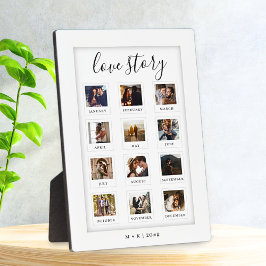 Modernes Script Personalisiert Couple Liebe Story  Fotoplatte