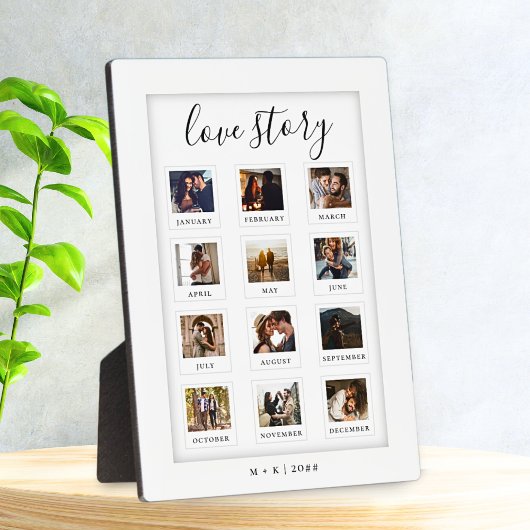 Modernes Script Personalisiert Couple Liebe Story  Fotoplatte