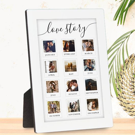 Modernes Script Personalisiert Couple Liebe Story Fotoplatte