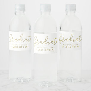 Modernes Script Personalisiert Foto Abschluss Wasserflaschenetikett