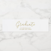 Modernes Script Personalisiert Foto Abschluss Wasserflaschenetikett (Einzelnes Label)