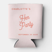 Modernes Script Personalisiert Hen Party Dosenkühler (Vorderseite)