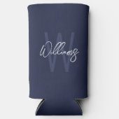 Modernes Script Personalisiert Monogram und Name S Selters Dosenkühler (Vorderseite)