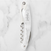 Modernes Script Personalisiert Monogram und Name W Kellnermesser (Vorderseite)