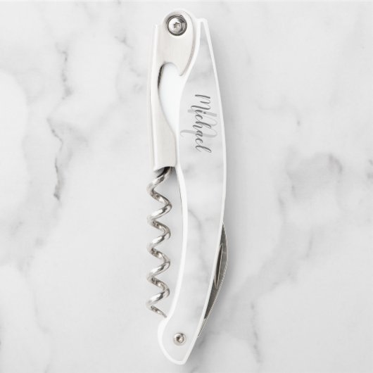 Modernes Script Personalisiert Monogram und Name W Kellnermesser (Vorderseite)