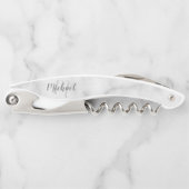 Modernes Script Personalisiert Monogram und Name W Kellnermesser (Vorderseite)