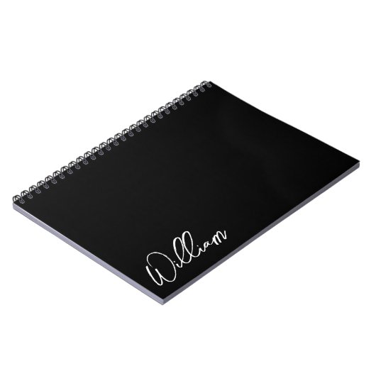 Modernes Script Personalisiert Name Notebook Notizblock (Linke Seite)