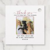 Modernes Script Personalisiert Pet Wedding Foto Geschenkanhänger (Rückseite)