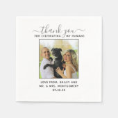 Modernes Script Personalisiert Pet Wedding Foto Serviette (Vorderseite)