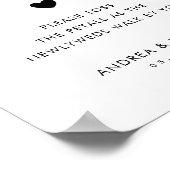 Modernes Script-Petal-Toss senden Hochzeitszeichen Poster (Ecke)