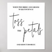 Modernes Script Petals Hochzeitschild Poster (Vorne)