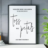 Modernes Script Petals Hochzeitschild Poster