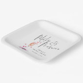 Modernes Script-Petals und Prosecco-Brautparty Pappteller (Gewinkelt)