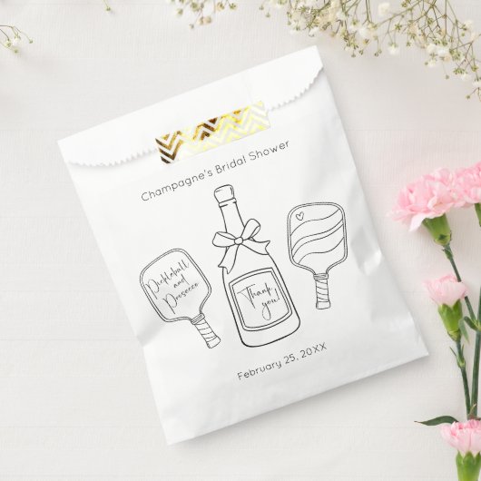 Modernes Script Pickleball & Prosecco Brautparty Geschenktütchen (Versiegelt)