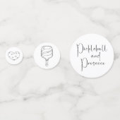 Modernes Script Pickleball & Prosecco Brautparty Konfetti (Rückseiten)