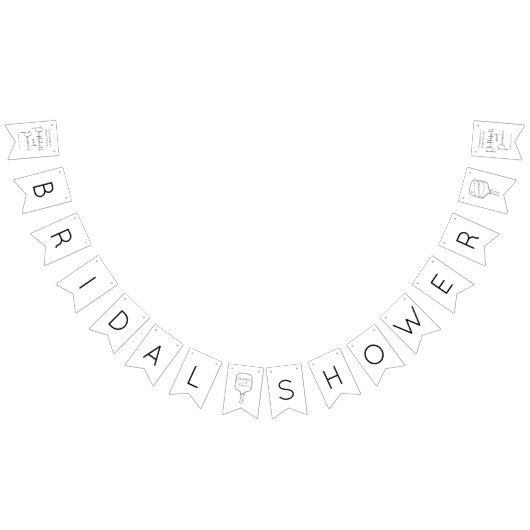 Modernes Script Pickleball & Prosecco Brautparty Wimpelkette (Alle)