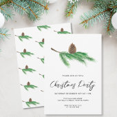 Modernes Script Pine Cone Weihnachts-Party Einladung