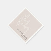 Modernes Script Pink Oh Baby Dusche Serviette (Ecke)