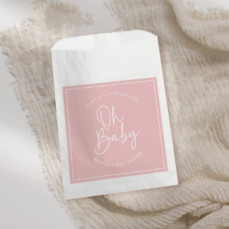 Modernes Script Pink Oh Baby Simple Baby Showroom Geschenktütchen