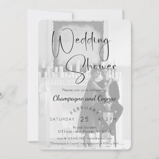 Modernes Script Polterabend Foto Einladung (Vorderseite)