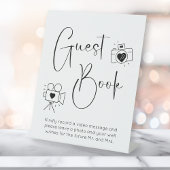 Modernes Script Polterabend Foto Gästebuch Sockelschild