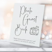 Modernes Script Polterabend Foto Gästebuch Sockelschild