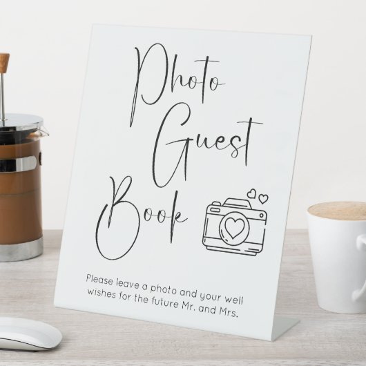 Modernes Script Polterabend Foto Gästebuch Sockelschild (In Situ)