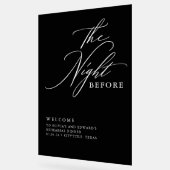 Modernes Script Probe Dinner Black Willkommen Acrylschild (Winkel)