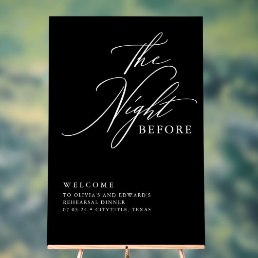 Modernes Script Probe Dinner Black Willkommen Acrylschild (Neutral)