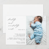 Modernes Script Psalm 139 Baby Dedication Foto Einladung (Vorne/Hinten)