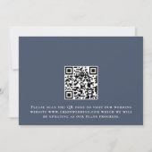 Modernes Script QR Code Dusty Navy Blue Save The Date (Rückseite)