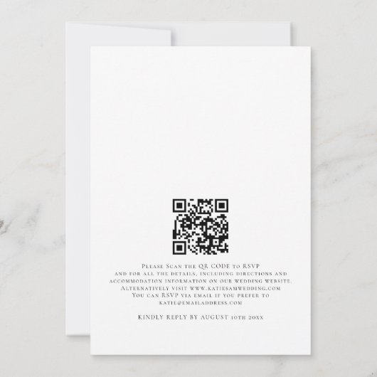 Modernes Script QR Code Foto Lesbische Hochzeit Einladung (Rückseite)