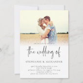 Modernes Script QR Code Foto Overlay Wedding Invit Einladung (Vorderseite)