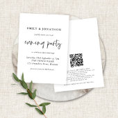 Modernes Script QR Code Hochzeit Abend Party Invit Einladung