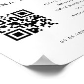 Modernes Script QR Code Hochzeitsprogramm Begrüßun Poster (Ecke)
