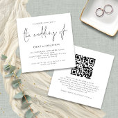Modernes Script QR Code Square Hochzeitseinladung Einladung