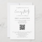 Modernes Script QR Code Wedding Abend Party Einladung (Vorderseite)