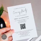 Modernes Script QR Code Wedding Abend Party Einladung