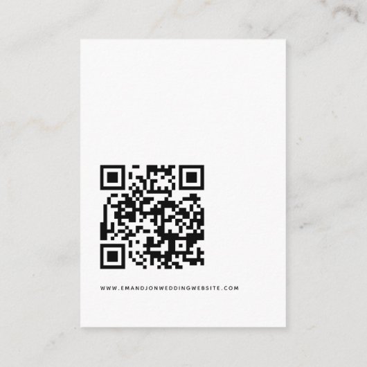 Modernes Script QR Code Wedding RSVP Begleitkarte (Rückseite)