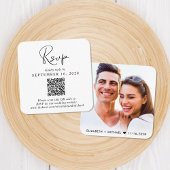 Modernes Script QR Code Wedding RSVP Begleitkarte