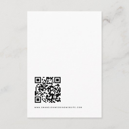 Modernes Script QR Code Wedding RSVP Einladung (Rückseite)