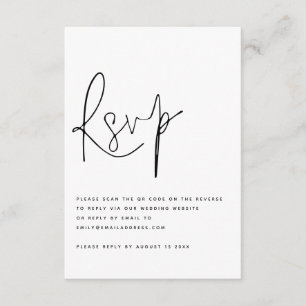 Modernes Script QR Code Wedding RSVP Einladung