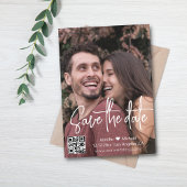 modernes Script qr Foto Save The Date