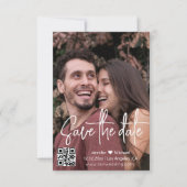 modernes Script qr Foto Save The Date (Vorderseite)