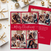 Modernes Script Red 5 Foto Collage Weihnachten