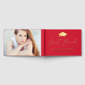 Modernes Script Red Foto Abschluss Gästebuch (Voll)