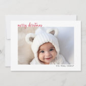 Modernes Script Red Frohe Weihnachten Horizontal F (Vorderseite)