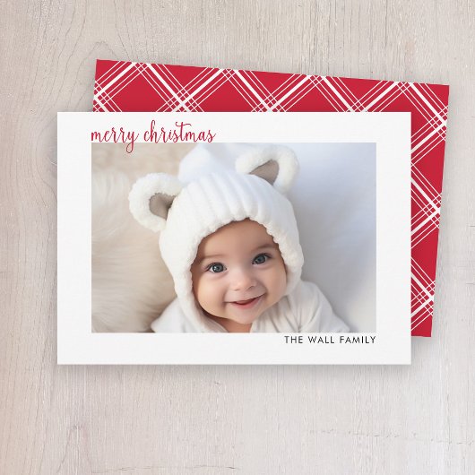 Modernes Script Red Frohe Weihnachten Horizontal F