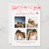 Modernes Script Red Heart Valentine's Card Foto Einladung (Vorderseite)