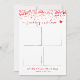 Modernes Script Red Heart Valentine's Card Foto Einladung